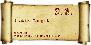 Drabik Margit névjegykártya